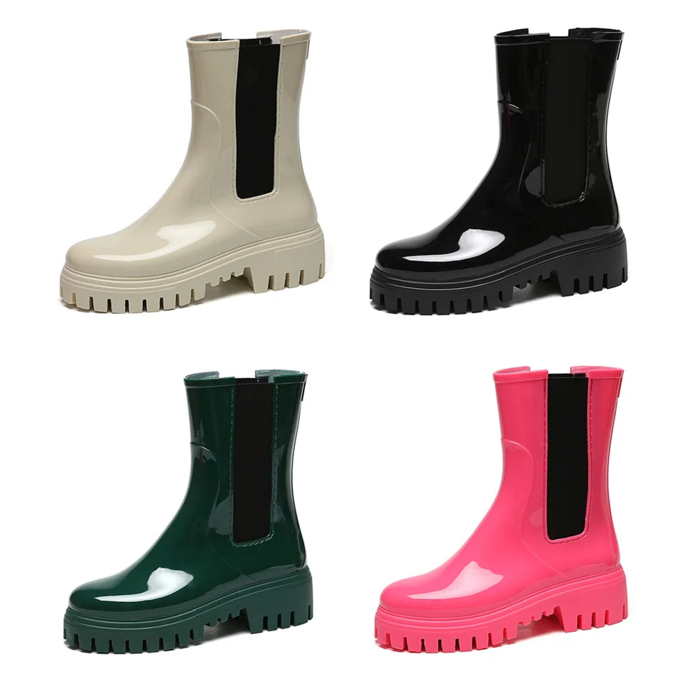 Rain Boots Mid Calf Garden Shoes Waterproof Rain Shoes Anti-slipping