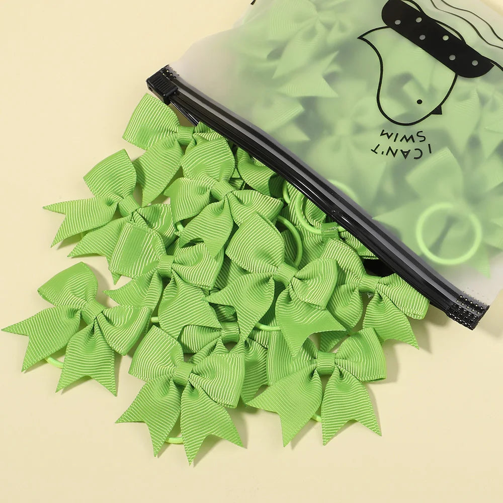 5/10/20Pcs Mini Solid Bows Elastic Hair Bands Small Rubber Band Hair Rope Ponytail Holder Headwear Hair Accessories