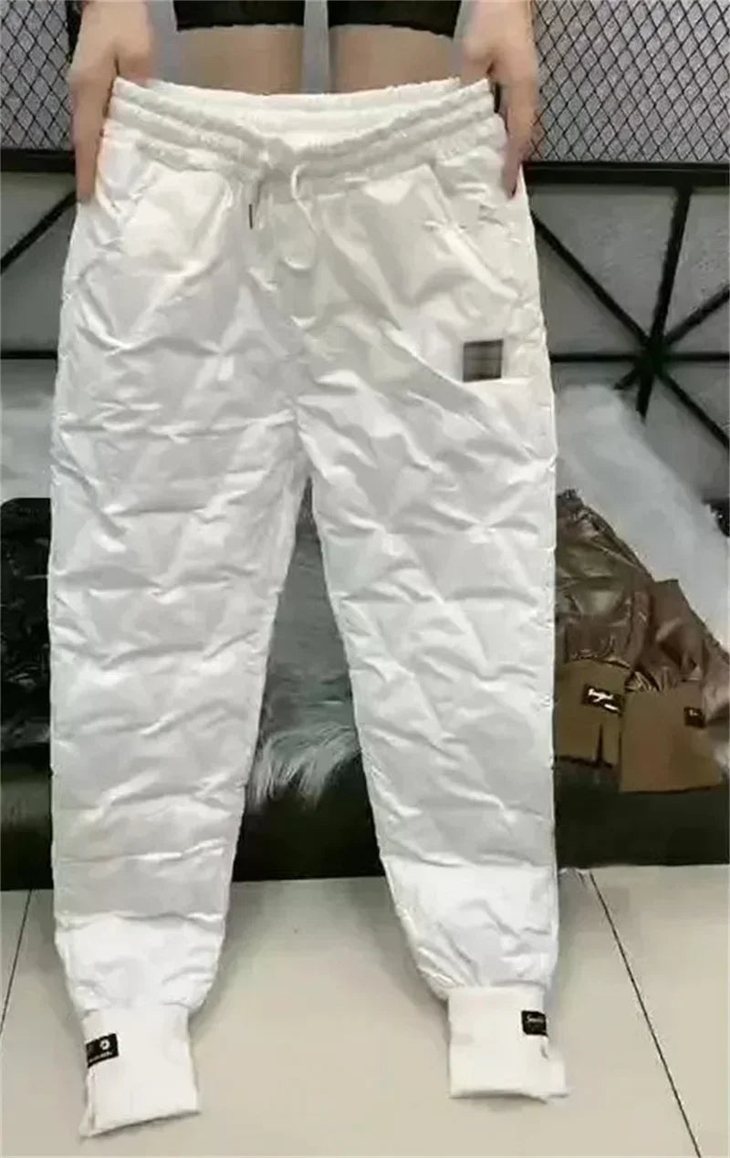 Oversized Down Cotton Pencil Pants  Casual High Waist