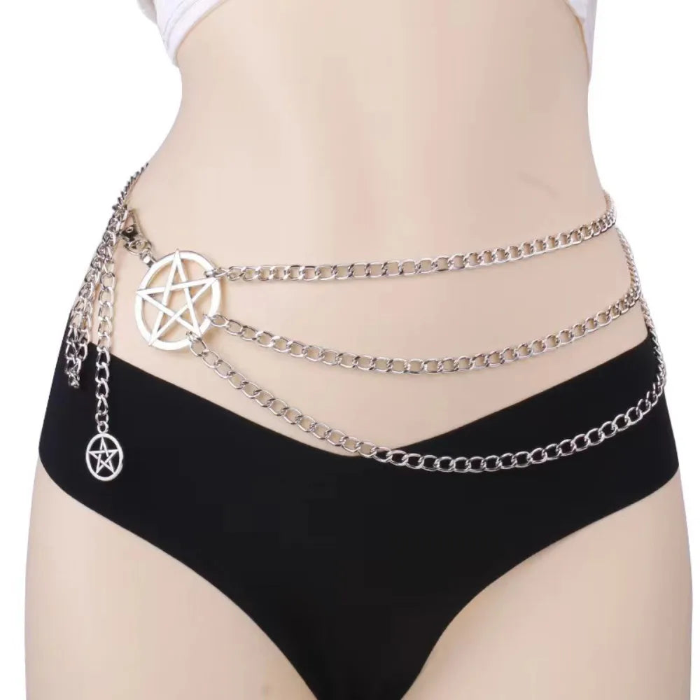 Vintage Alloy Women's Belt Chain, Women's Fashion Versatile Niche Design Tie Belt Chain