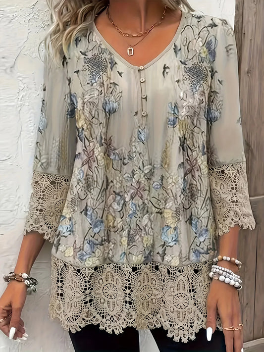 Plus Size Elegant Casual Women's T-Shirt Fashion Loose Woman  Long sleeve T-Shirt Holiday Weekend