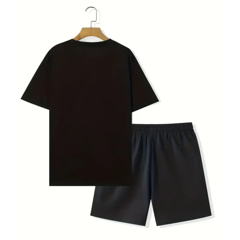 Fun Bear T-Shirt Men's Summer Loose Daily Couple Suit Outdoor Street Short Sleeve Shorts Two Piece Men Summer Suit