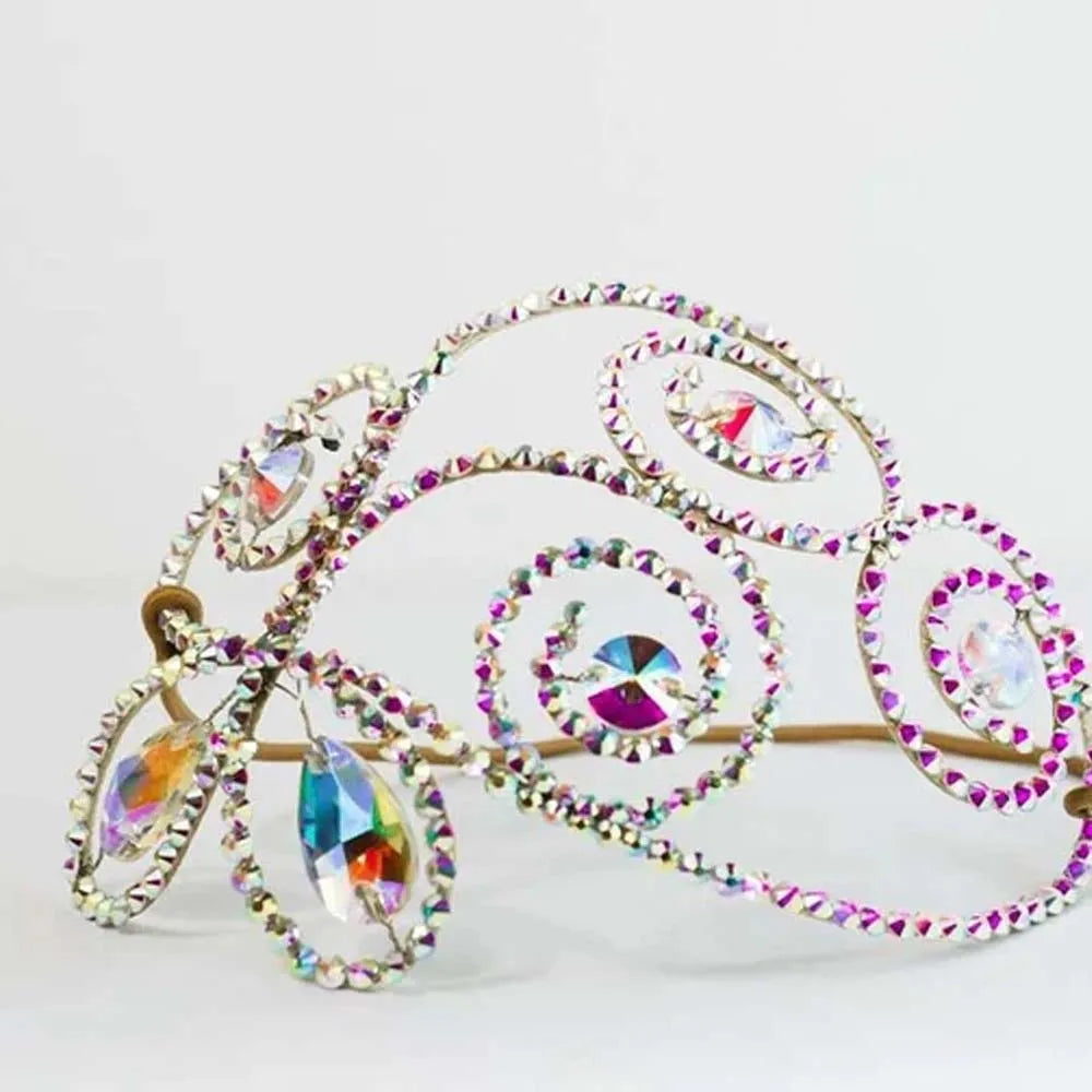 Color Rhinestone Headpiece  Tiara  Hair Piece Crystal