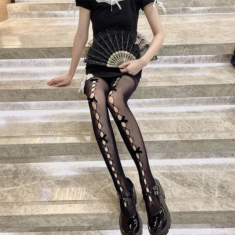 Elegant Lace Thigh High Stockings with Floral Embroidery Sexy Sheer Tights for Women Fashionable Hosiery for Ladies
