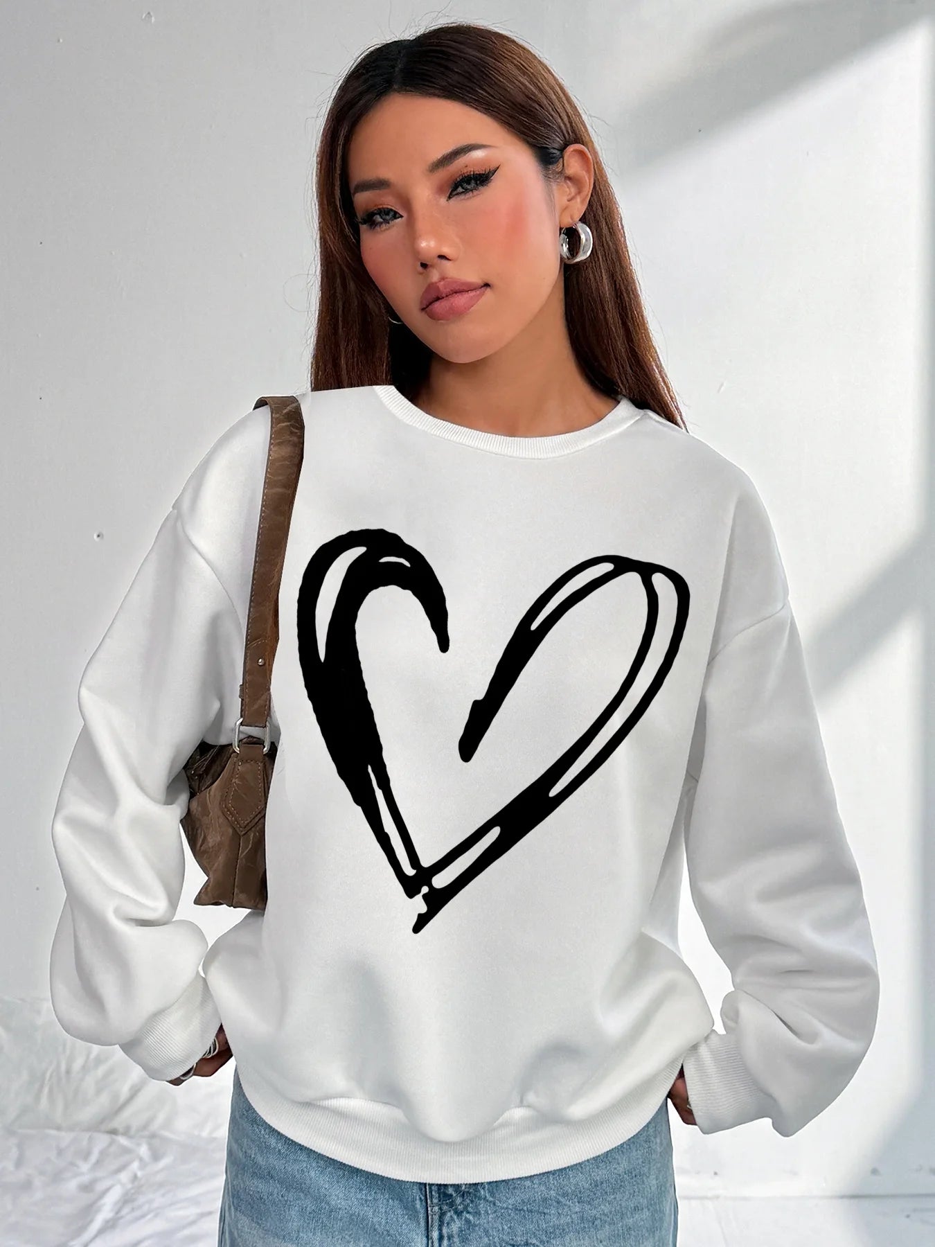 Long Sleeved Women Tops Fashion T-shirt Tee Casual Printing Pullover