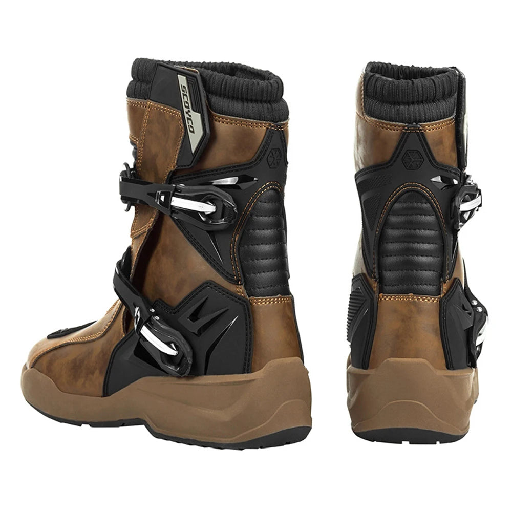 Motorcycle anti-fall riding shoes anti-slip wear-resistant waterproof breathable rally boots protective moto cross-country