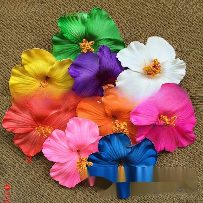 Bohemian Style Hibiscus Flower Sweet Seaside Beach Resort Style Egg Flower Hair Clip For Women