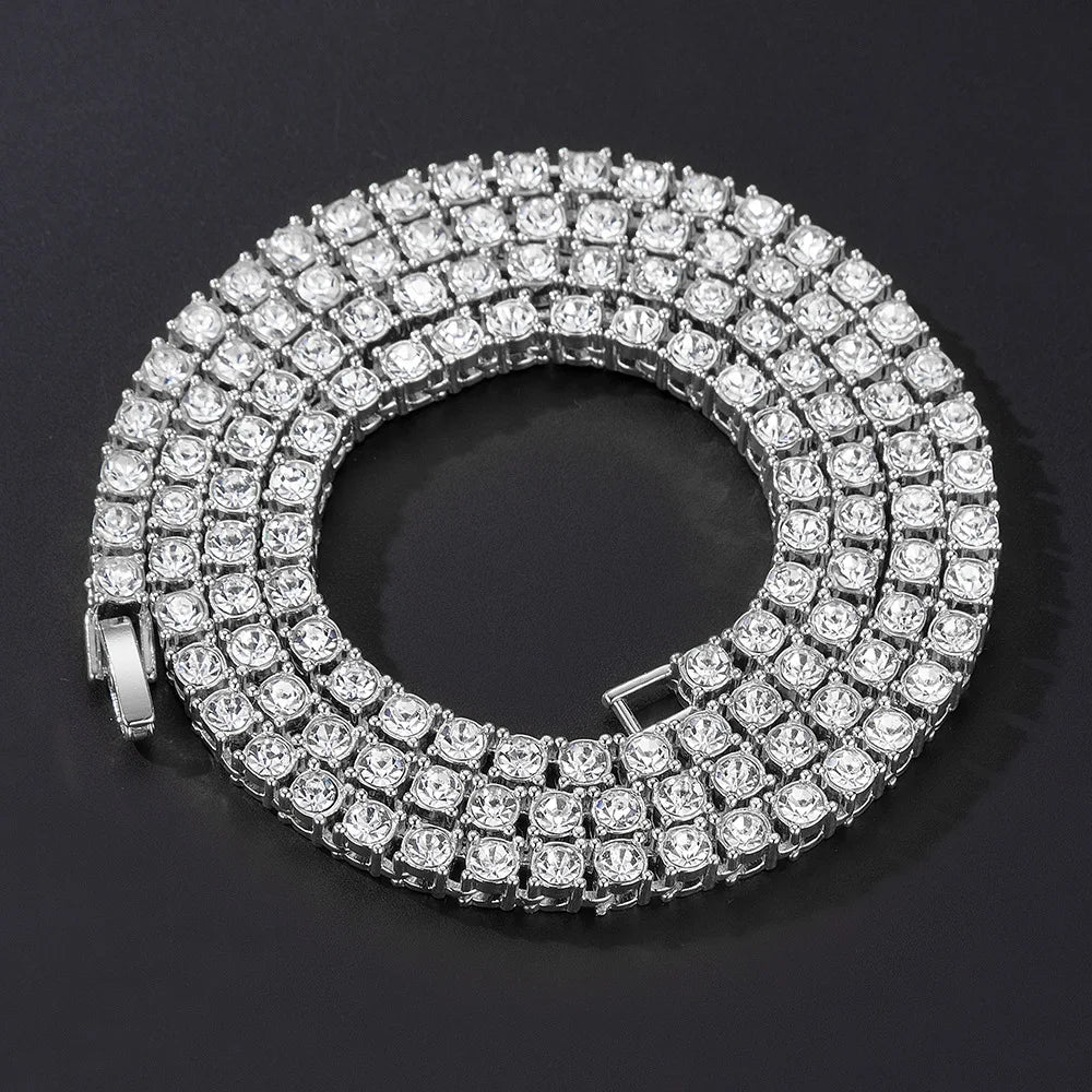 Classical 4MM Tennis Chain Iced Out Bracelet or Necklace Men Fashion Hip Hop Jewelry Women 8/16/18/20/24inch Choker