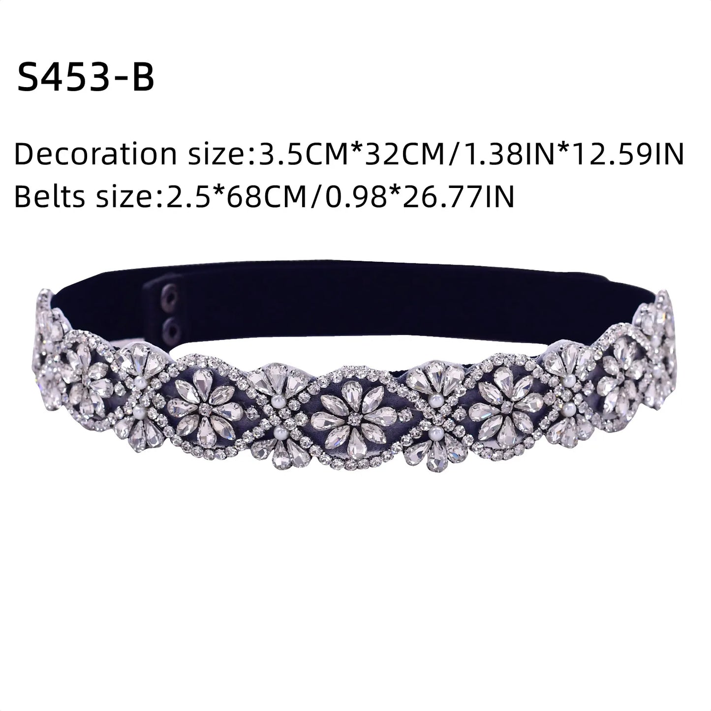 Elastic Belt Fashion Sparkly Rhinestone Stretch Waistband