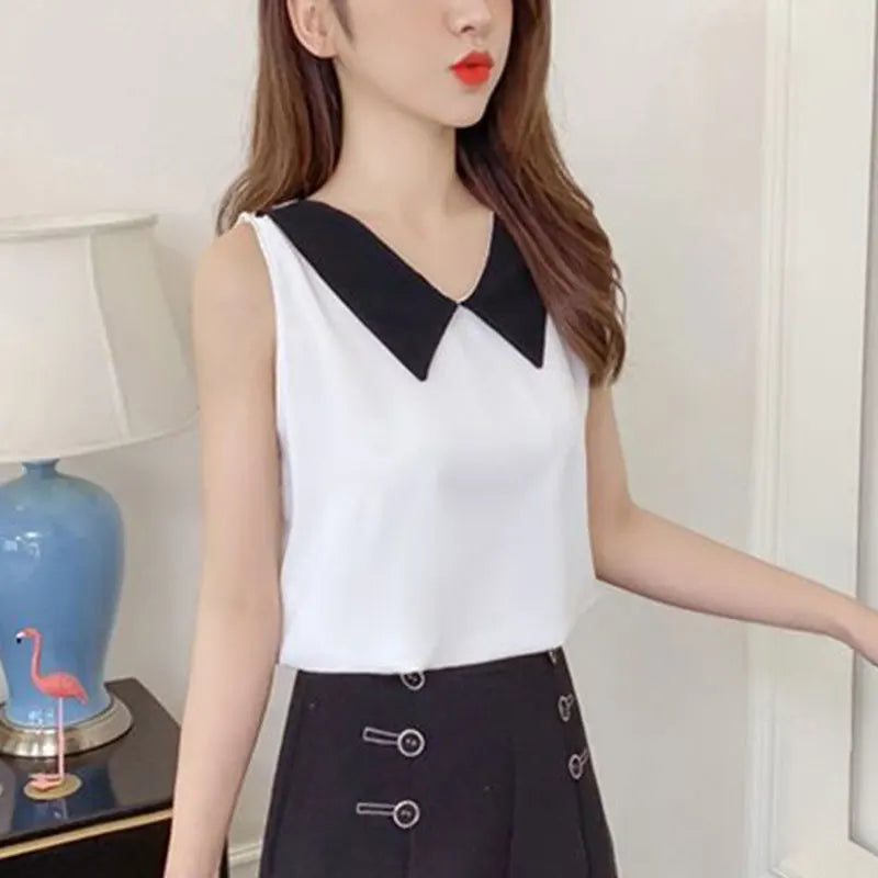 Sleeveless chiffon shirt