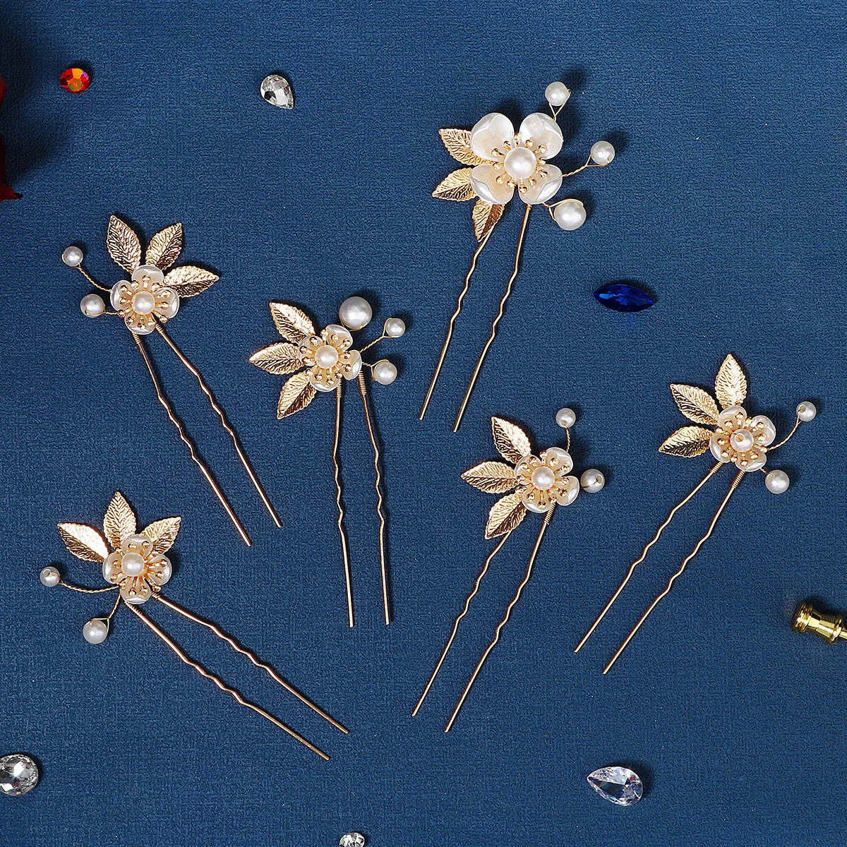 5pcs/pack Flower Clip Women Hair Clip Pearl Hair Comb Accessories Exquisite Hair Jewelry Hairpin