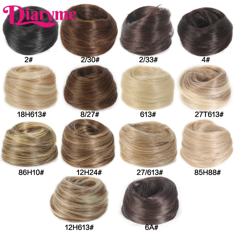 Synthetic Hair Bun Woman Straight Updo hair tie Elastic Rubber Band Chignon Hairpiece Extensions Hair Bands Natural Hairpiece