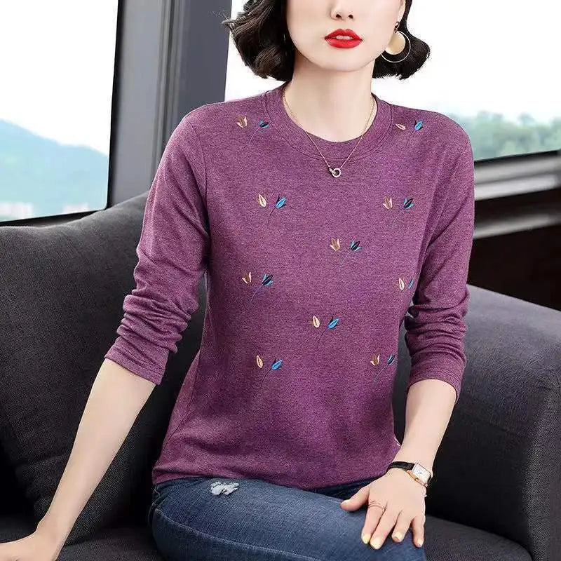 Fashion Printed O-Neck  Casual Pullovers