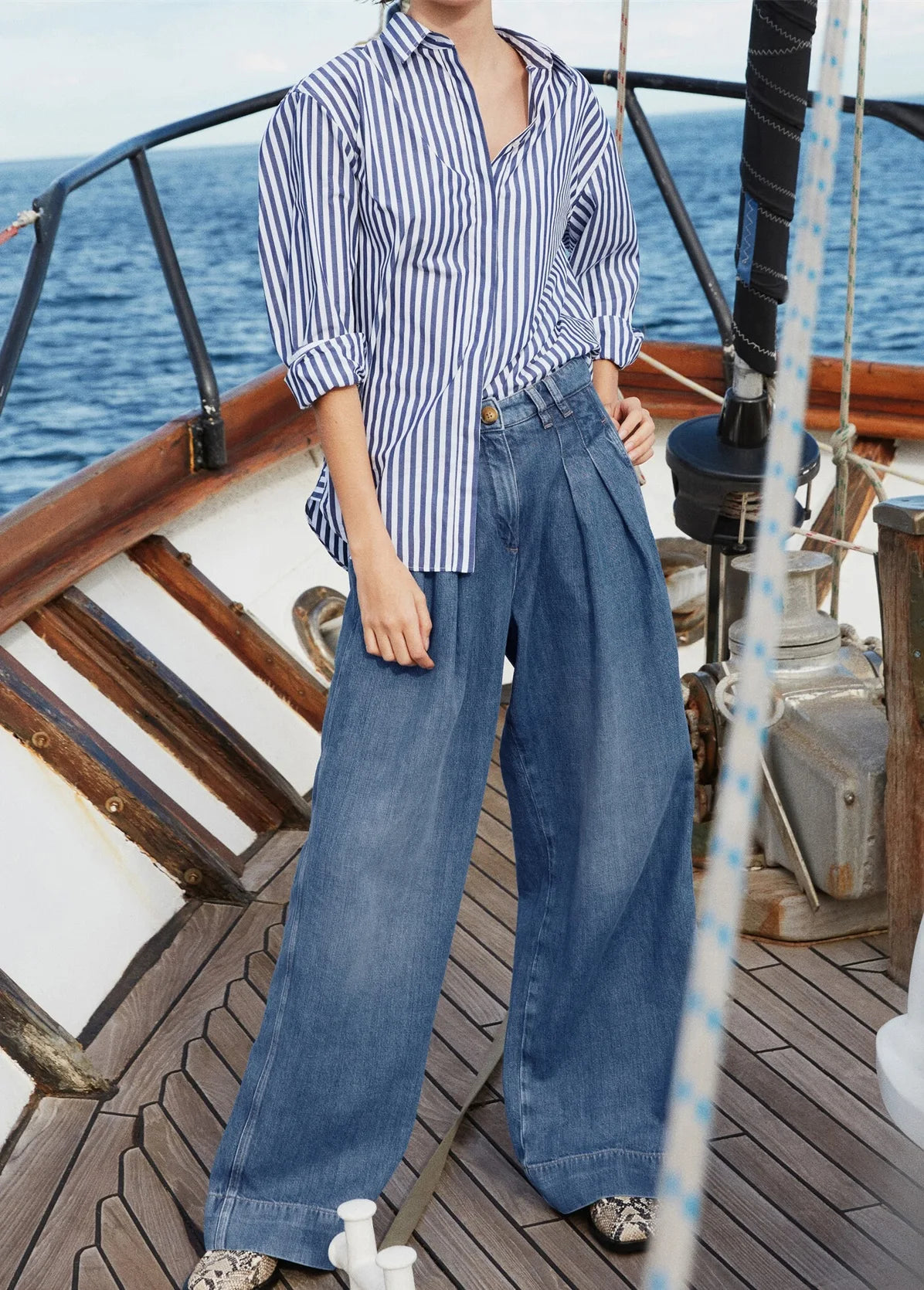Women's Denim Pants High Waist Wide Leg Jeans Baggy Casual Straight Leg Denim Pants Female Vintage Blue Baggy Trousers