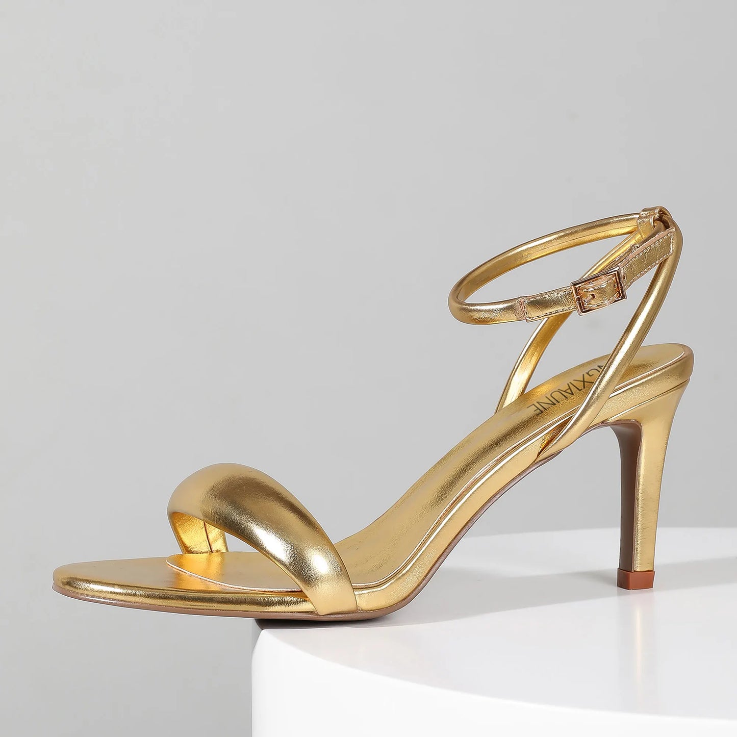 Gold or Silver Heels for Women Open Toe Strappy High Heels Sandals Fashionable Elegant Sexy Shoe