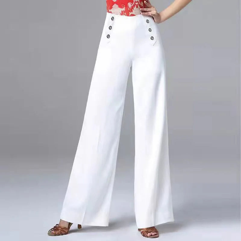 High Waisted Pants For Women Social Dance Wide Leg Pants Slimming And Versatile Pants