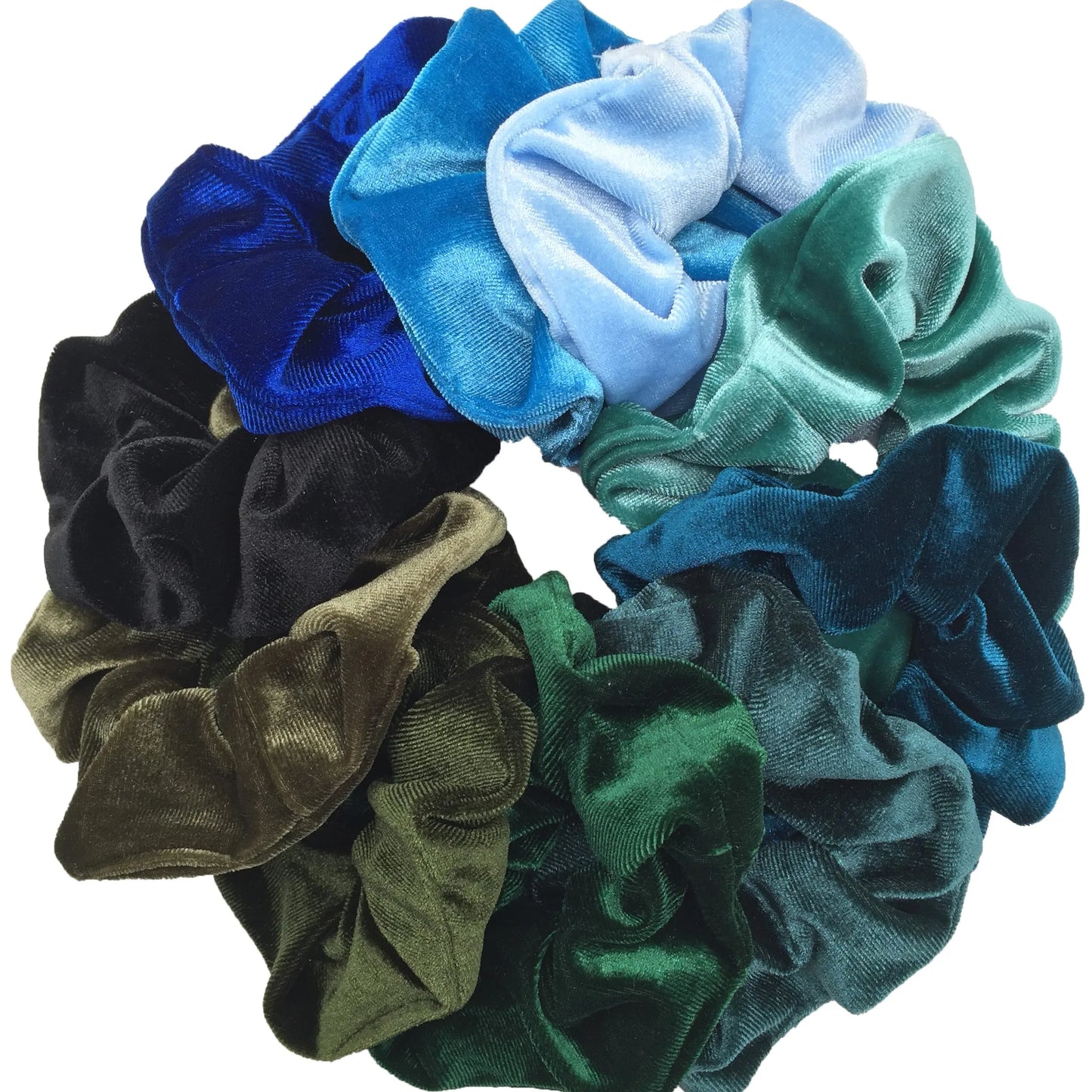 10/6/1pc hair scrunchies headband women ties velvet solid color Black set pack