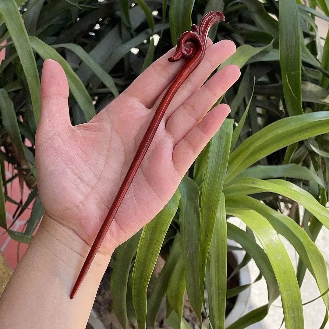 Chinese Retro Style Peach Wood Handmade Carved Hairpin Hollow Out Hair Stick Hairpin Women Hair Styling Tools Hair Accessories
