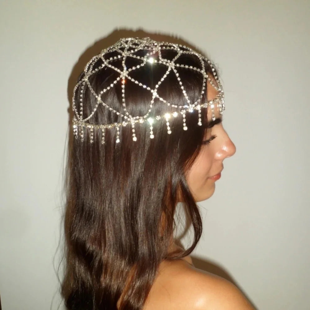 Tassel Headdress Jewelry Handmade Rhinestone  Headbands