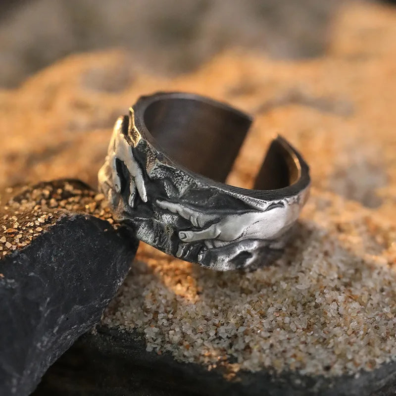 XIYANIKE Vintage Hand Opening Finger Rings For Men Women Hip Hop Fashion