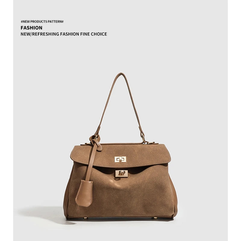 Luxury Women's Tote Bag Suede Leather Shoulder Bags Female Soft Handbags High Quality Messenger Bag Ladies Satchels