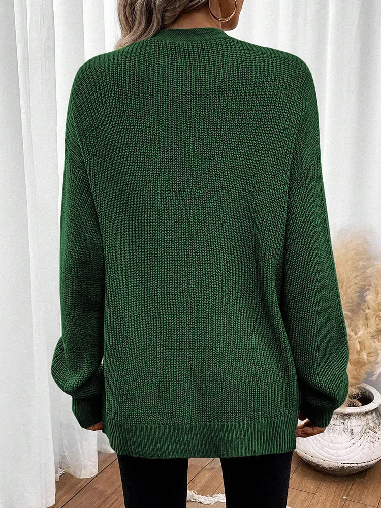 Medium to long cardigan sweaters women's outerwear tops fashionable and elegant holiday wear solid color knitwear