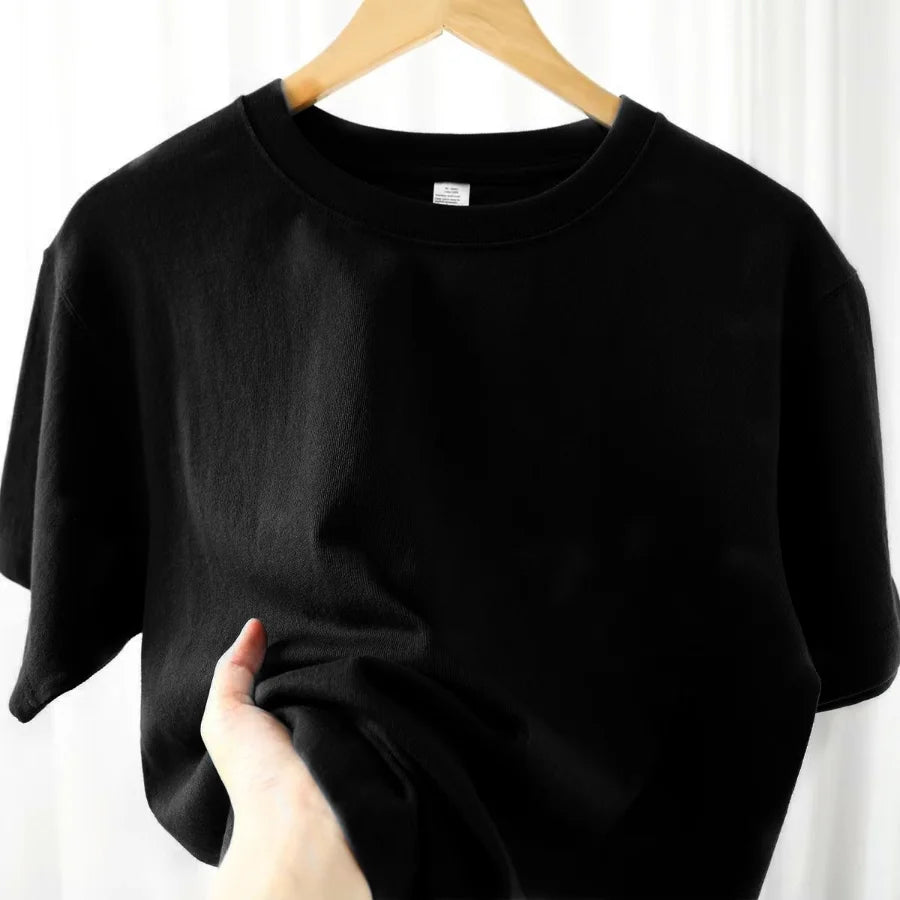100% Cotton T-shirt Men Women Solid Color O Neck Short-sleeved Tops Summer Loose Half-sleeve T Shirt Unisex M-4XL