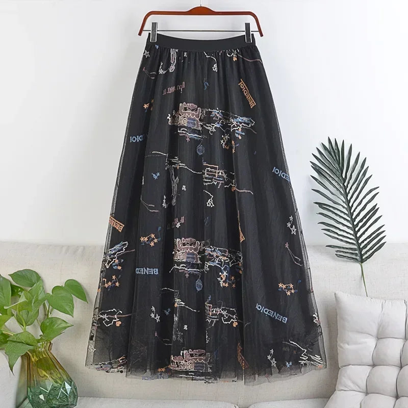 Vintage Long Skirt Ethnic Style
