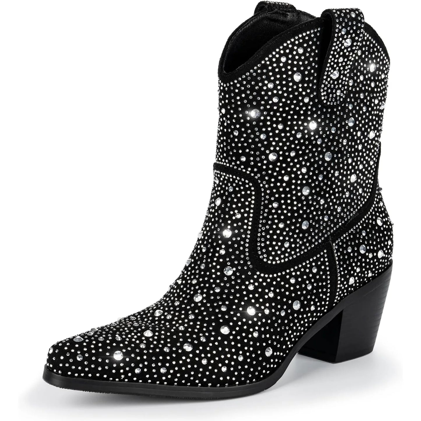 Rhinestone Cowboy Boots for Women - Sparkly Cowgirl Boots Wide Calf Glitter Bling Women's Western Boots