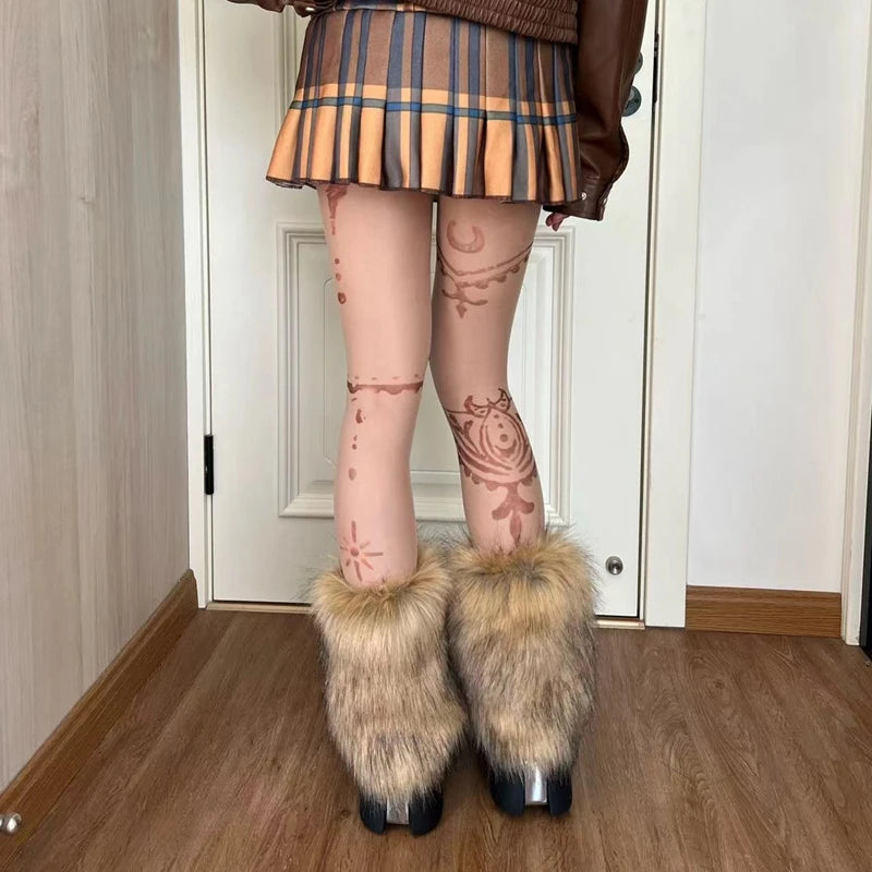 Faux Fur Boot Toppers Winter Leg Warmers Fluffy Furry Boot Cuffs Cover  Accessories Warm Leggings