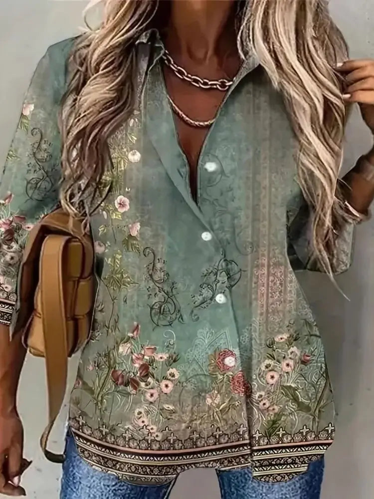 Plus size Elegant Loose Shirt Woman Fashion Casual Woman Shirt Temperament Long Sleeve Blouse Holiday Weekend Top