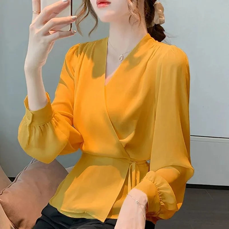 Spring Autumn Office Long Sleeve Shirt Slim