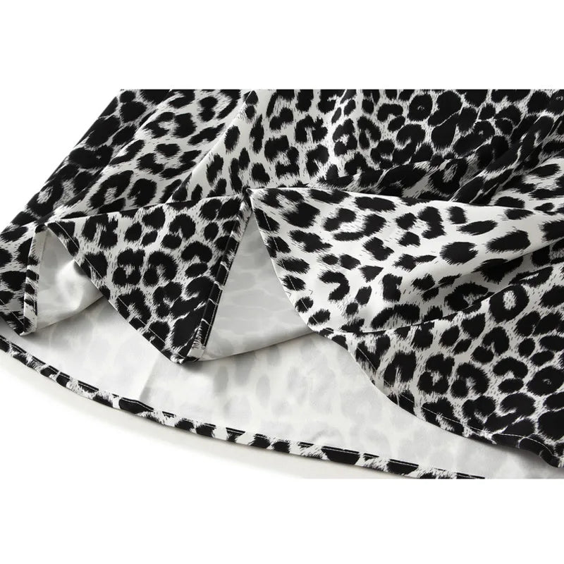 Leopard Print Long  High Waist  Mermaid Maxi Skirt