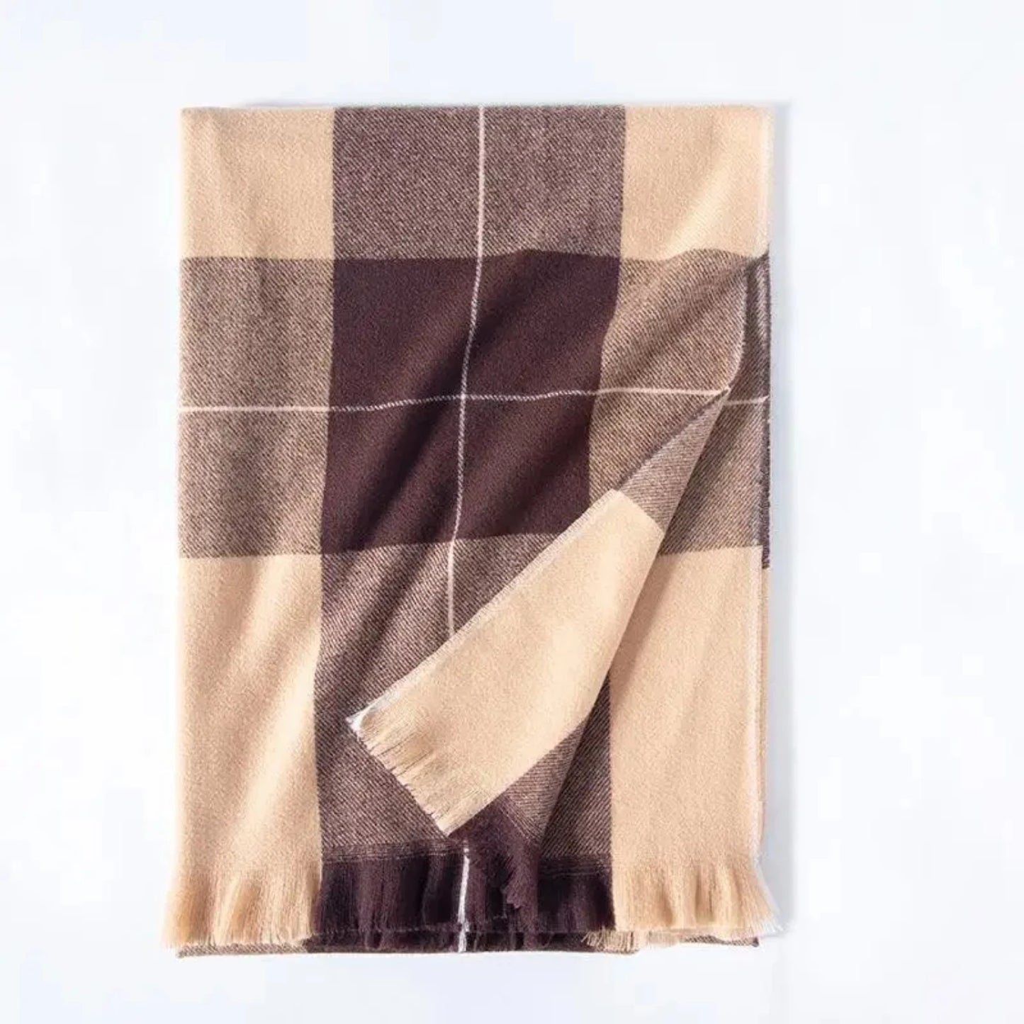 Women's Winter Plaid Scarf Shawl - Thick, Warm Fashion Scarf made with Imitation Cashmere