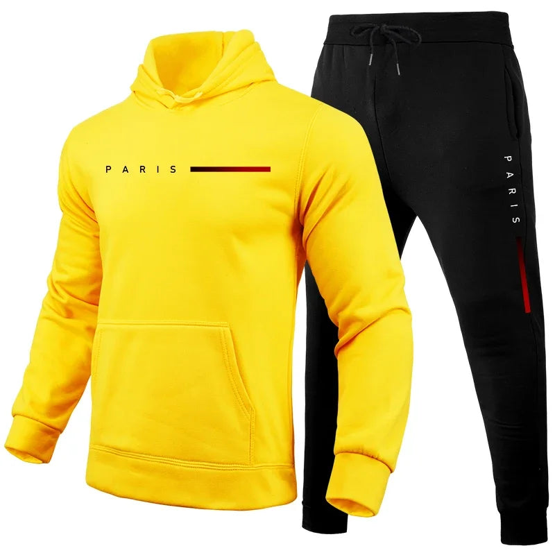 High Quality Men's Home Outdoor Comfortable Warm Sportswear Male Casual Tracksuit 2pcs Set Urban Fashion Hoodies and Sweatpants