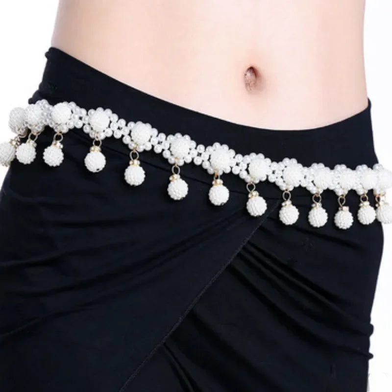 Woven Pearl Waist Chain Beads Belt