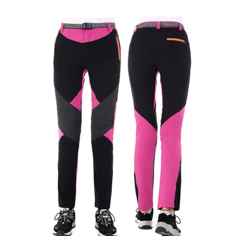 Outdoor Women Summer Sports Hiking Mountain Climbing Pants Quick Dry Waterproof Windproof Trousers Elastic