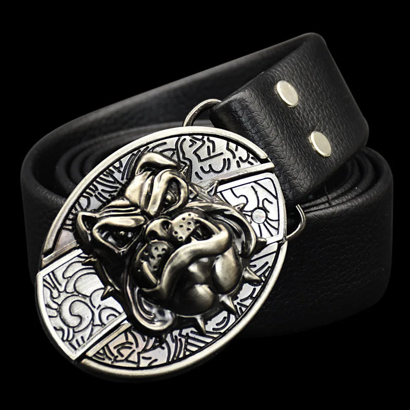 Adult Carved Invisible Knife Buckle Waist Belt Adjustable Personality Genuine Waist Belt