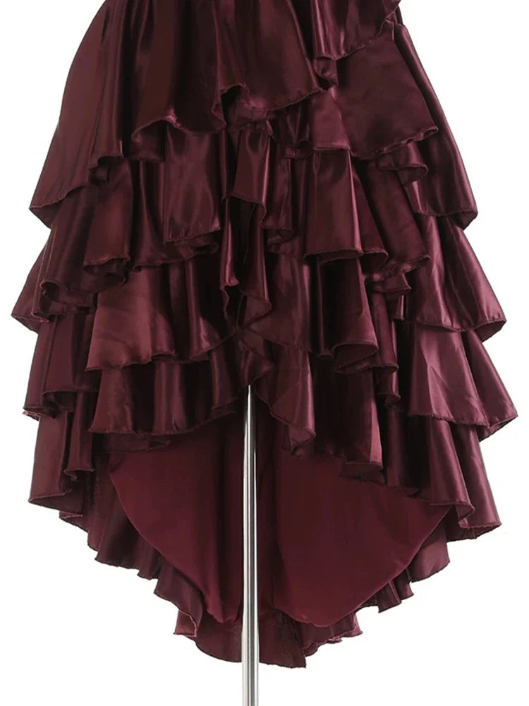 irregular ruffled skirt