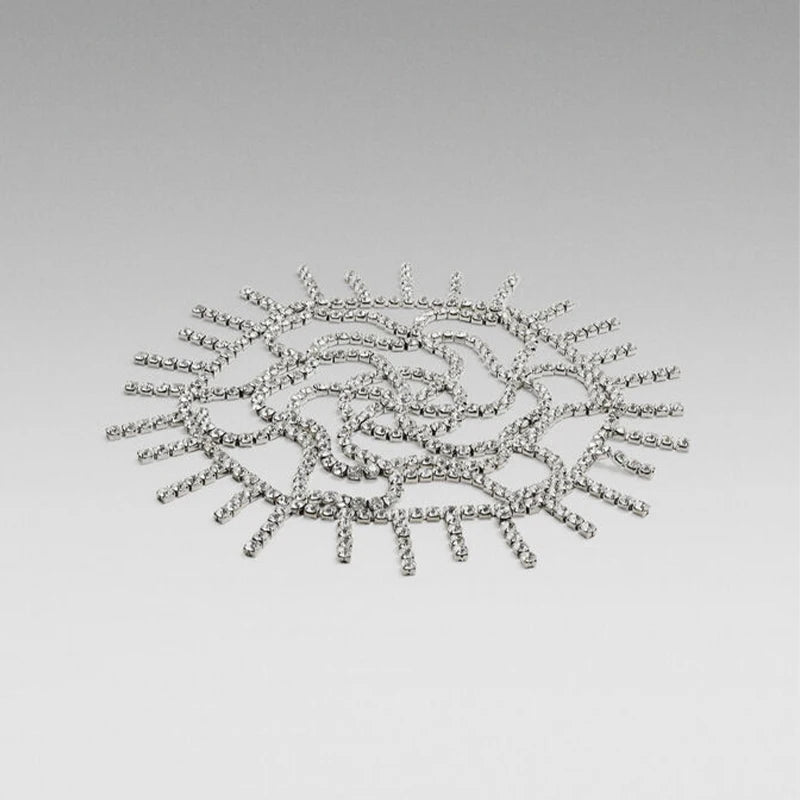 Shiny Tassel Hair Chain  Headpiece  Rhinestone  Geometric Crystal