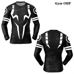 Jujutsu Kaisen Anime Compression T Shirt Suits Men's 2 In 1 Shorts Sport Running Jogging Gym Tracksuit Men Clothing Rashgard MMA