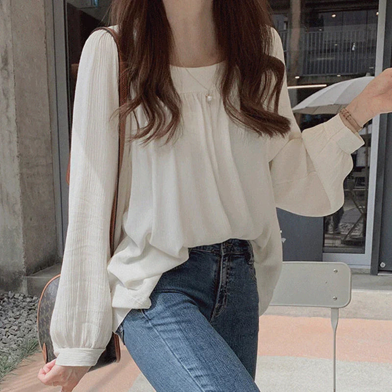 Chic Elegant Square Neck Women Blouse