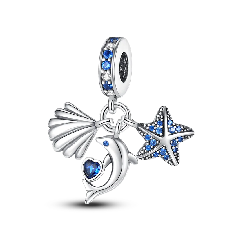 Luminous Ocean Series 925 Silver Turtle Charm Suitable for Pandora Bracelet