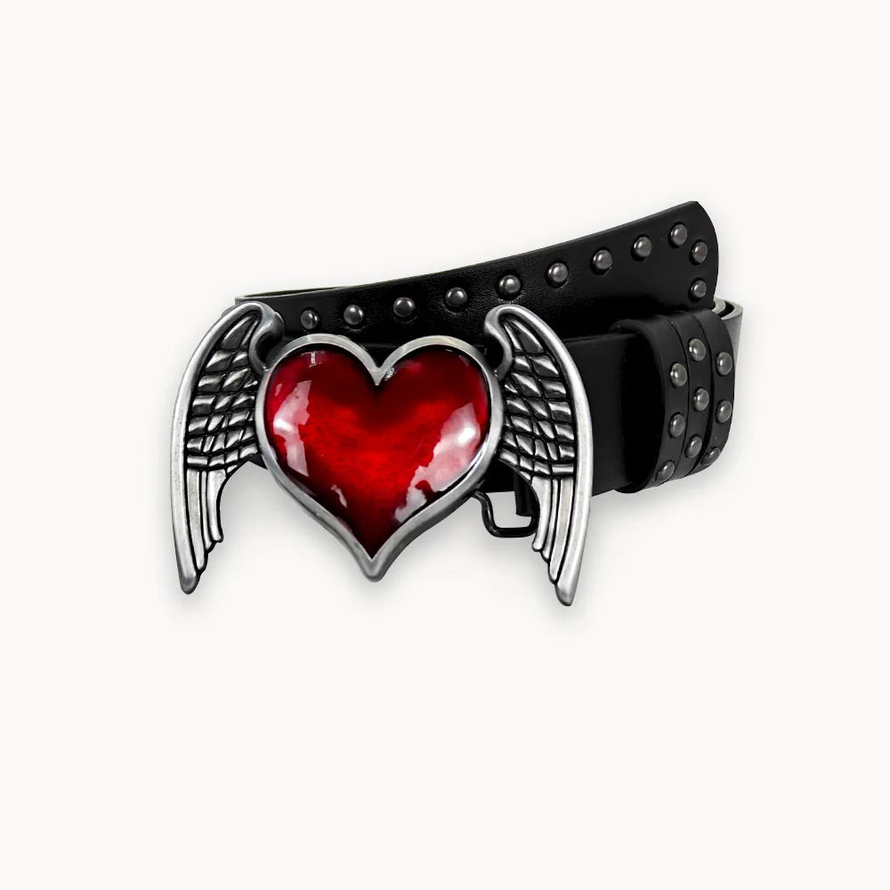 Jeans Belt sword red heart Gothic Fashion Belts For Women Designer Luxury Black Rivet Punk Accessory