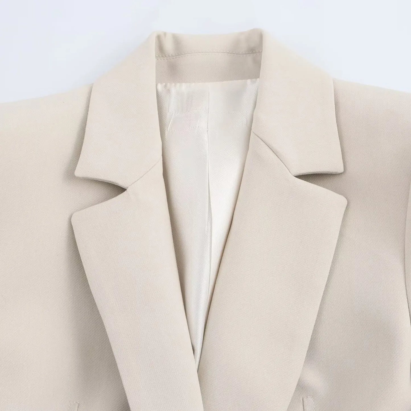 Women's clothing with padded shoulders, slim lapel, long-sleeved casual suit jacket, mid-waist flared pants