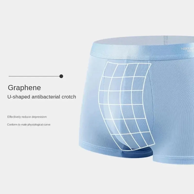 4pcs Boxers Men Underwear Ice Silk Boxer Graphene Man Underpants Breathable Men's Ultrathin Male Boxer Shorts Trunk