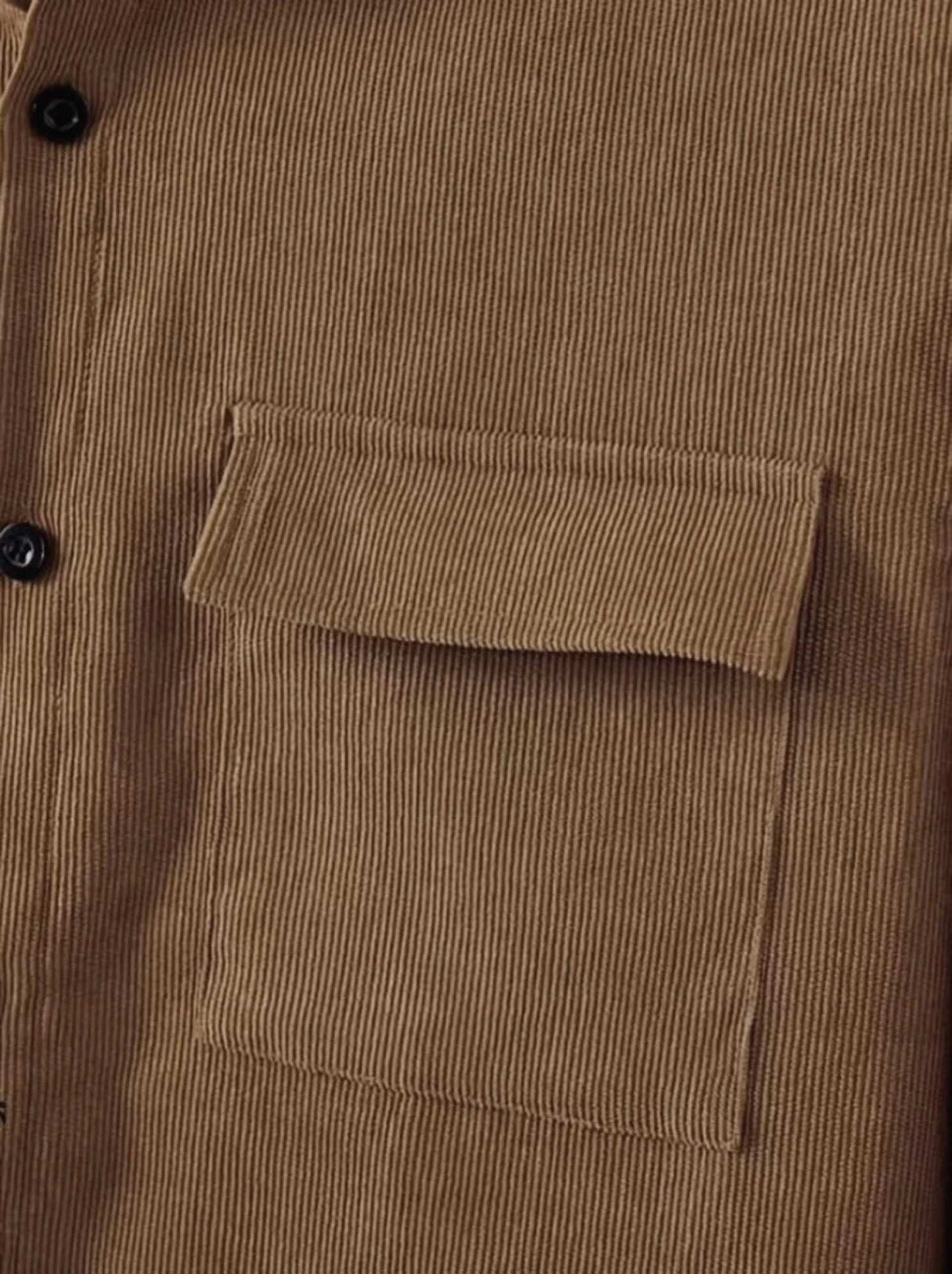 Men's suit Solid color corduroy suit Long sleeve shirt and pants casual suit
