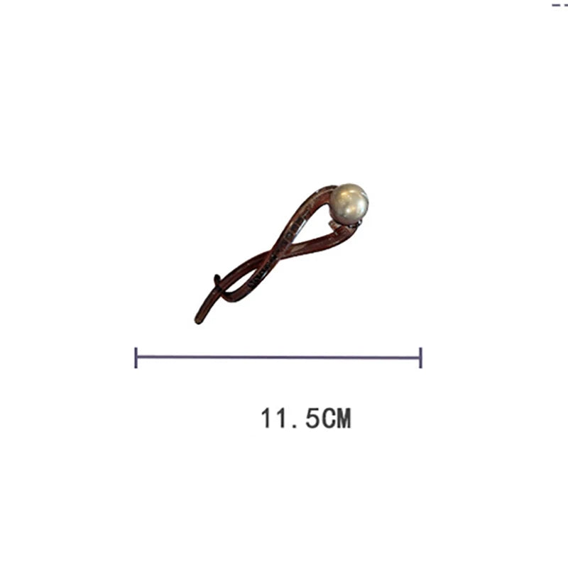Twist Hair Clip Plastic Acrylic Bead Imitation Pearl Hairpin Twisted Design Women Hair Accessories