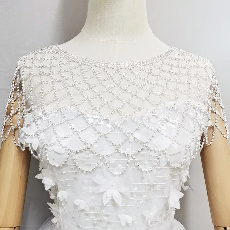 Mesh Rhinestone Shoulder Chain Necklace  Accessories  Body Chain Lingerie Jewelry