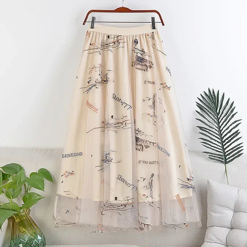 Vintage Long Skirt Ethnic Style